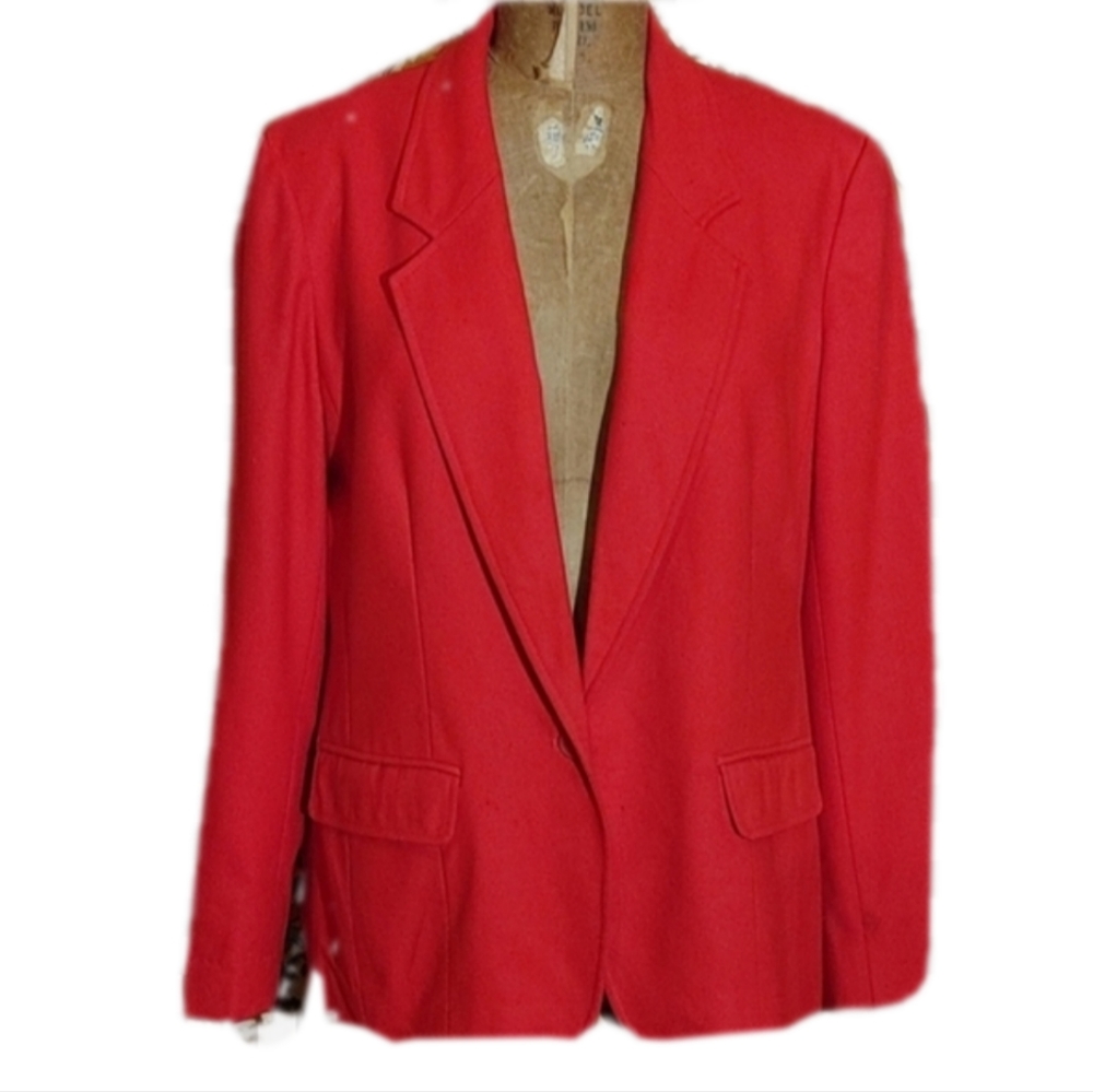 Vintage boring Pendleton red wool blazer